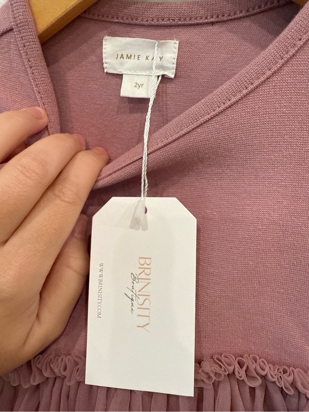 Jamie Kay Anna Tulle Dress Dusty Rose Long Sleeve NWT 2 Years - Picture 2 of 4